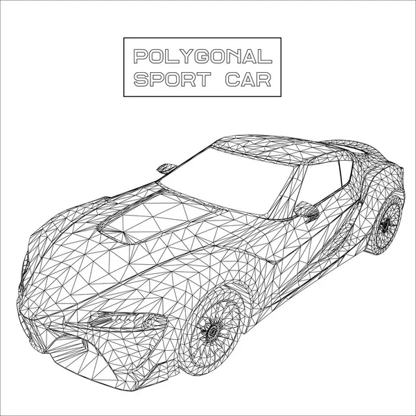 Absztrakt Creative koncepció vektor háttere 3D-s autó modell. Sportkocsi. — Stock Vector