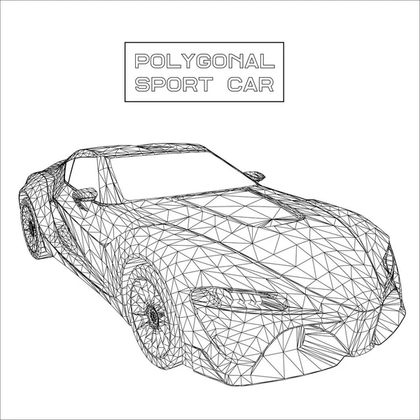 Absztrakt Creative koncepció vektor háttere 3D-s autó modell. Sportkocsi. — Stock Vector