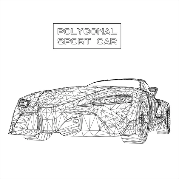 Abstraktní kreativní koncept vektorové pozadí 3D modelu auta. Sportovní auto. — Stockový vektor