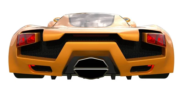 Концептуальные оранжевые гоночные автомобили. 3d иллюстрация . — стоковое фото