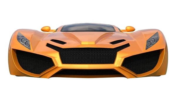 Conceptuele oranje racewagens. 3D illustratie. — Stockfoto