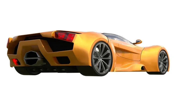 Auto da corsa concettuali arancioni. Illustrazione 3d . — Foto Stock