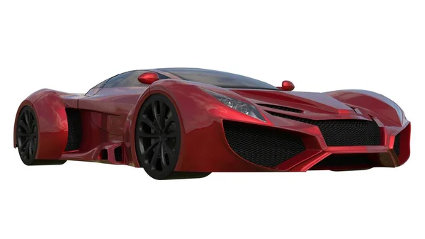 Conceptuele rode racewagens. 3D illustratie. — Stockfoto