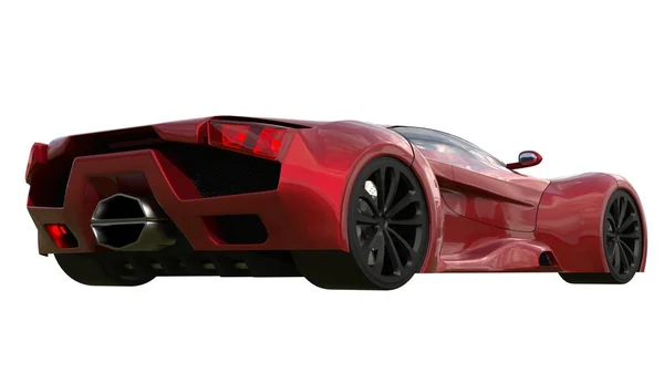Концептуальні червоні гоночні автомобілі. 3d ілюстрація . — стокове фото