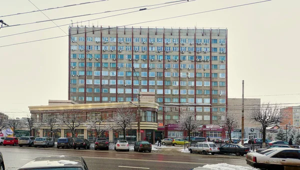 क्रास्नोआर्मीस्की एवेन्यू, घर 7, तुला, रूस, 31 जनवरी 2015: अंतर्राष्ट्रीय व्यापार केंद्र . — स्टॉक फ़ोटो, इमेज