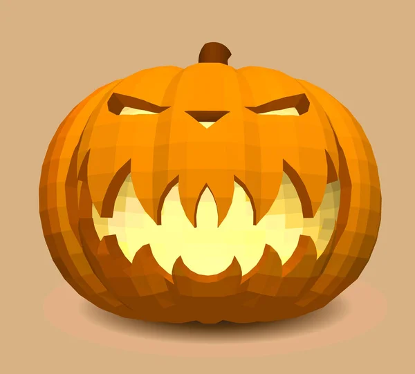 Head-pumpkin on a beige background for decoration of any holiday graphics for the holiday Halloween. — Stock Vector