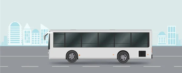 Autobus cittadino su strada. Trasporto passeggeri. Illustrazione vettoriale eps 10 isolato su sfondo bianco — Vettoriale Stock