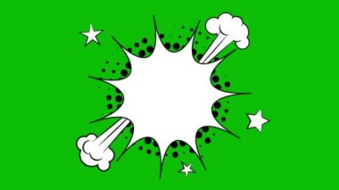 Yarı ton gölgeler yeşil arka plan üzerinde komik konuşma balonları.