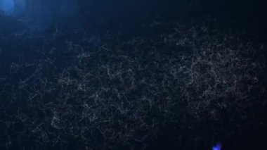 Video içinde modern ve teknolojik yorum Merry Christmas arka plan. Yazıt çok farklı noktaları ve çizgileri uzayda üzerinden toplanır. At ekranın üst tarafından parlak bir ışık uçar..