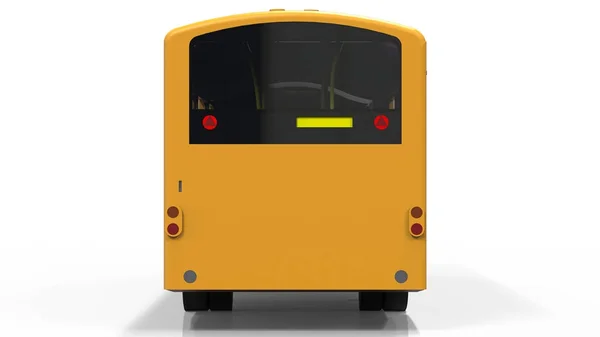 Plantilla de autobús amarillo ciudad. Transporte de pasajeros. ilustración 3d. — Foto de Stock