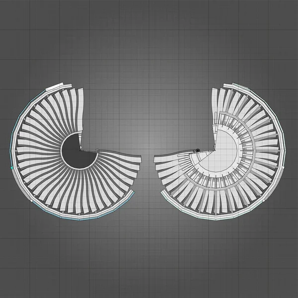 Turboréacteur. Illustration de ligne vectorielle . — Image vectorielle