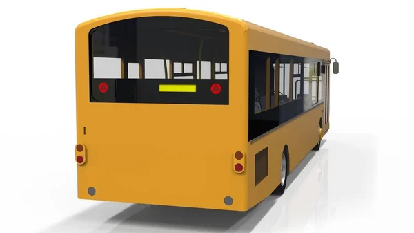 Vorlage für den gelben Stadtbus. Personenverkehr. 3D-Illustration. — Stockfoto