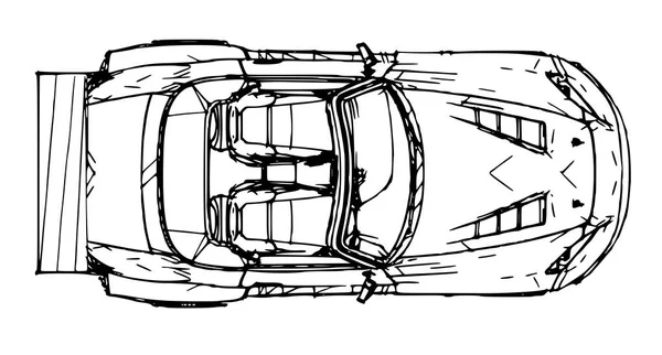 Voiture de sport. Illustration dans le style des graphiques linéaires dessinés à la main . — Image vectorielle