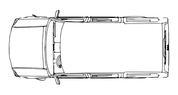 SUV auto outline tekening van een hand. — Stockvector