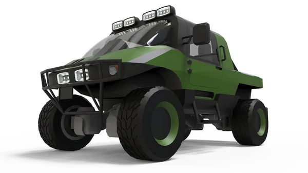 Special all-terrain vehicle for difficult terrain and difficult road and weather conditions. 3d rendering. — Stock Photo, Image