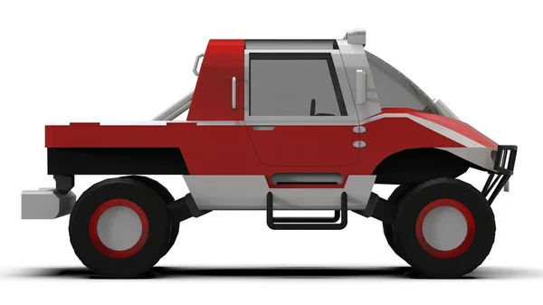 Special all-terrain vehicle for difficult terrain and difficult road and weather conditions. 3d rendering. — Stock Photo, Image