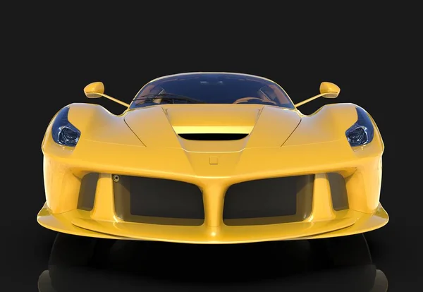 Sports car. The image of a sports yellow car on a black background. 3d illustration. — Stock Photo, Image