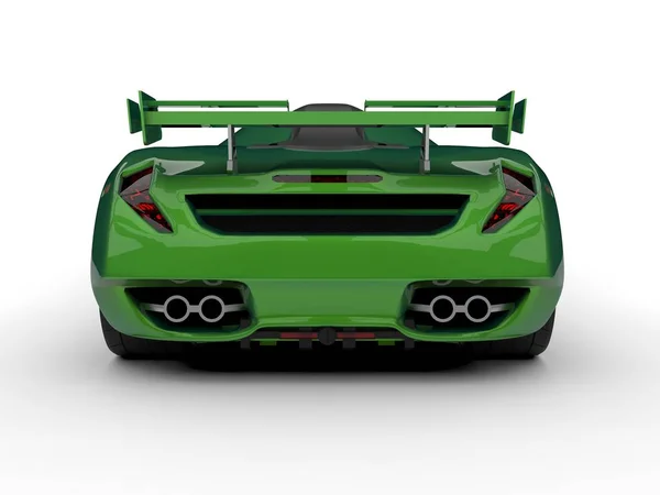 Concept car da corsa verde. Immagine di una macchina su sfondo bianco. rendering 3d . — Foto Stock