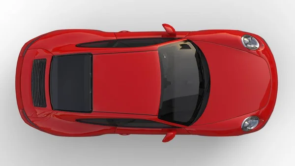 Carro desportivo. A imagem de um carro vermelho de esportes em um fundo branco. ilustração 3d . — Fotografia de Stock