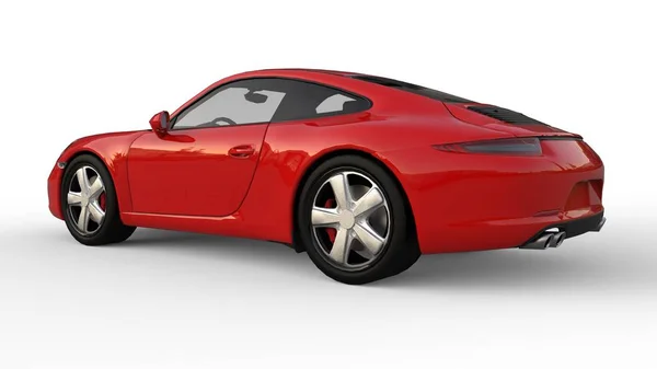 Sports car. The image of a sports red car on a white background. 3d illustration. — Stock Photo, Image