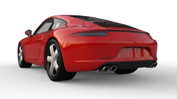 Sports car. The image of a sports red car on a white background. 3d illustration. — Stock Photo, Image
