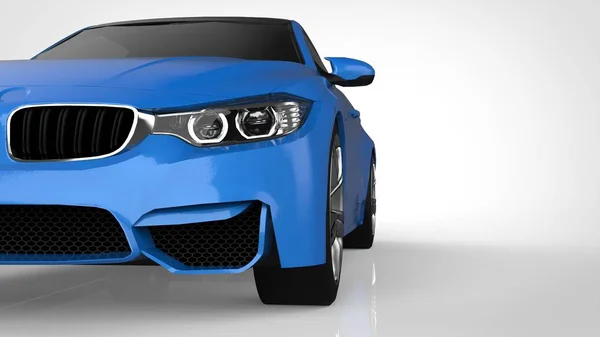 Coche deportivo azul. renderizado 3d . — Foto de Stock