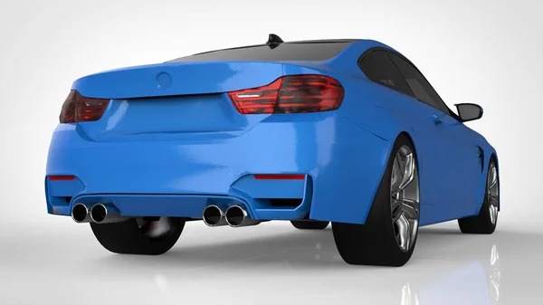 Синий спортивный автомобиль. 3d-рендеринг . — стоковое фото