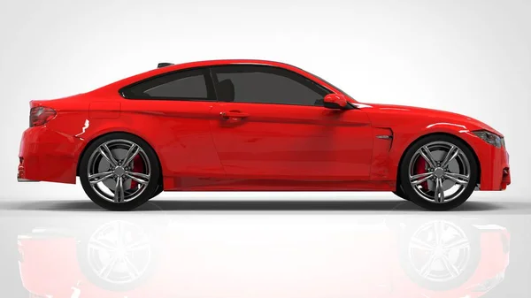 Röd sportbil. 3D-rendering. — Stockfoto
