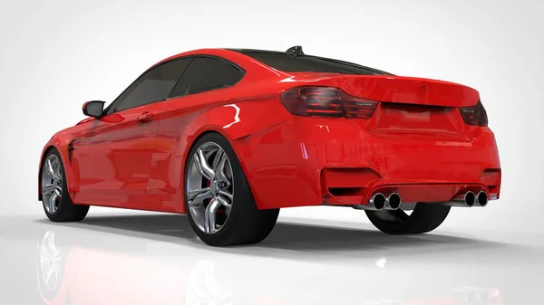 Красный спортивный автомобиль. 3d-рендеринг . — стоковое фото