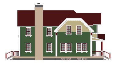 Victoria tarzı eski evde. Resimde beyaz arka plan üzerinde. Farklı türlerden.