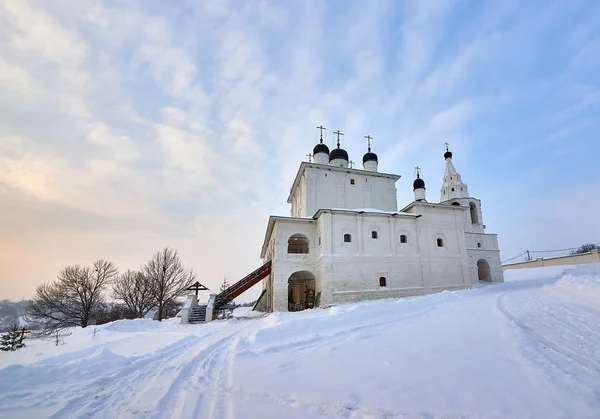 Monastero di Anastasov della Chiesa ortodossa cristiana russa. Russia, regione Tula, città Odoev, villaggio Anastasovo, inverno del 2016 . — Foto Stock