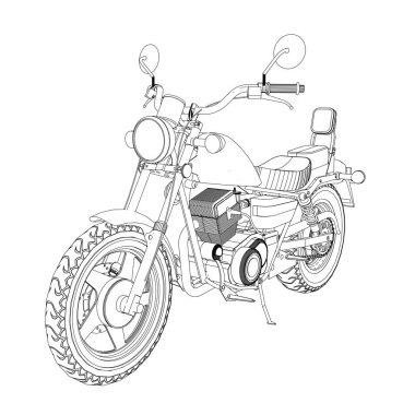 Küçük bir helikopter bir klasiktir. Siyah ve beyaz vektör çizim dağılımı satırlarla.