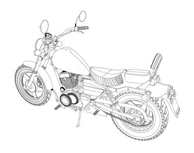 Küçük bir helikopter bir klasiktir. Siyah ve beyaz vektör çizim dağılımı satırlarla.