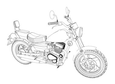 Küçük bir helikopter bir klasiktir. Siyah ve beyaz vektör çizim dağılımı satırlarla.