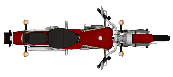 Malé červené klasický vzhled chopperu. Vektorové ilustrace barevné s vrstevnicemi. — Stockový vektor