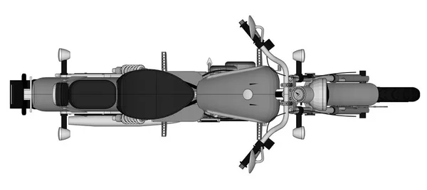 Egy kis chopper egy klasszikus. Vektor-fekete-fehér illusztráció szintvonalak. — Stock Vector