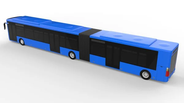 Um grande ônibus urbano com uma parte alongada adicional para grande capacidade de passageiros durante a hora de ponta ou transporte de pessoas em áreas densamente povoadas. Modelo modelo para colocar suas imagens e insc — Fotografia de Stock