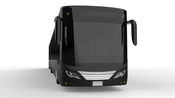 A large city bus with an additional elongated part for large passenger capacity during rush hour or transportation of people in densely populated areas. Model template for placing your images and insc — Stock Photo, Image