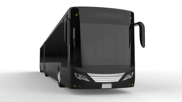 Velký městský autobus s další dlouhé součásti pro velké osobní kapacity během dopravní špičky nebo přeprava osob v hustě osídlených oblastech. Šablona modelu pro umístění obrázků a insc — Stock fotografie