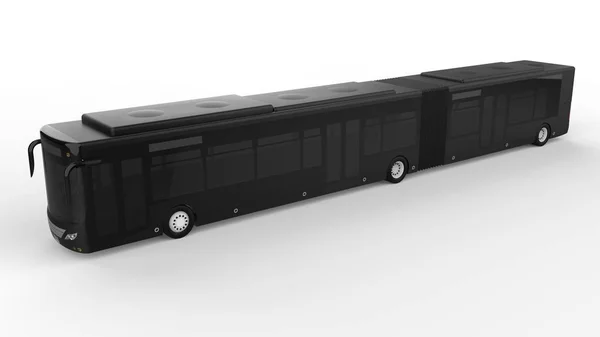Большой городской автобус с дополнительной удлиненной частью для больших пассажирских мощностей в час пик или перевозки людей в густонаселенных районах. Модель искушает размещать свои изображения и видео. — стоковое фото