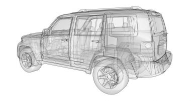 Şeffaf Suv ile vücudun basit düz çizgiler. 3D render.