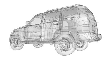 Şeffaf Suv ile vücudun basit düz çizgiler. 3D render.