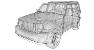 Şeffaf Suv ile vücudun basit düz çizgiler. 3D render.
