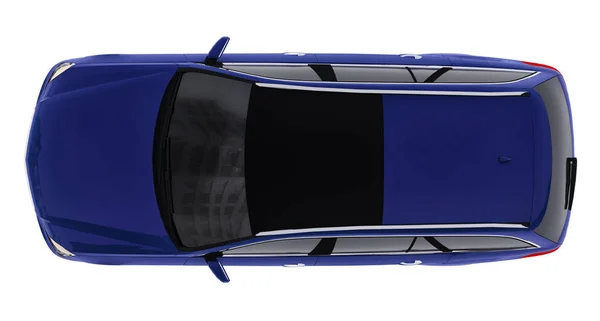 Mobil bisnis besar keluarga biru dengan sporty dan pada saat yang sama penanganan nyaman. Rendering 3d . — Stok Foto