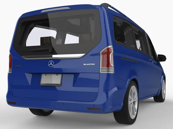 Azul Mercedes-Benz Clase V sobre fondo blanco. Ilustración de trama tridimensional. renderizado 3d . —  Fotos de Stock