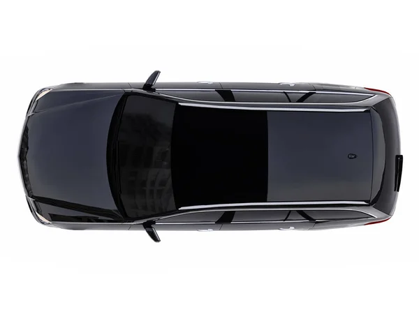 Nagy fekete családi vállalkozás autó sportos és az azonos időben kényelmes kezelése. 3D-leképezés. — Stock Fotó