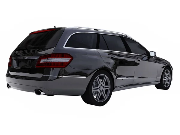 Duży rodzinny biznes czarny samochód sportowy i w tym samym czasie wygodną obsługę. renderowania 3D. — Zdjęcie stockowe