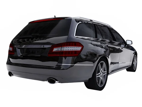 Duży rodzinny biznes czarny samochód sportowy i w tym samym czasie wygodną obsługę. renderowania 3D. — Zdjęcie stockowe