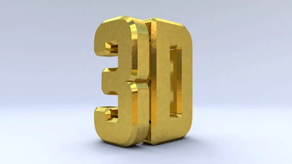 Ilustração Grande logotipo tridimensional em um fundo fosco isolado branco. Ouro brilhante. logotipo 3d. Renderização 3d . — Fotografia de Stock