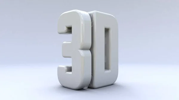 Illustration Grand logo tridimensionnel sur fond blanc isolé mat. Peinture blanche brillante. Logo 3d. Rendu 3d . — Photo